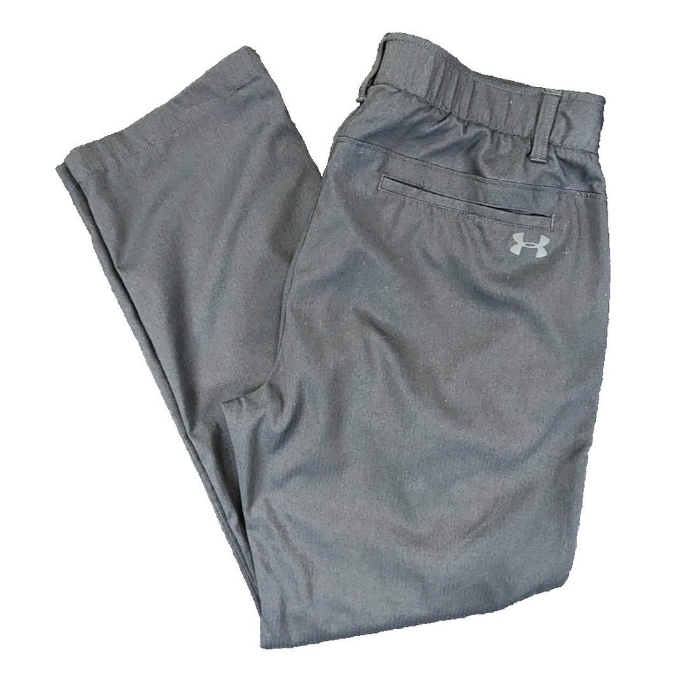 Under Armour Pants Mens 36/30 Black Performance Golf Herringbone Chino Trousers